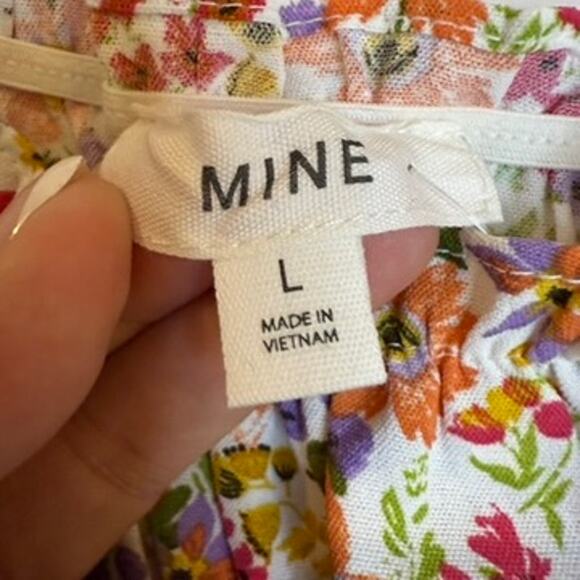 Cottage Core Crop Top Women LG Floral Tie Smock Milk Maid Feminine Prairie Mine - Picture 2 of 7